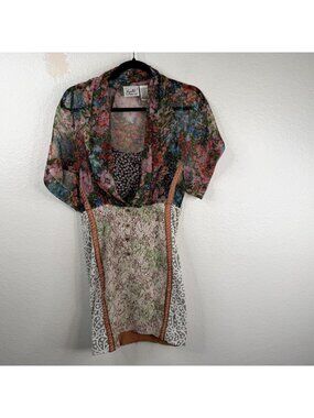 Anthropologie Beguile by Byron Lars Lana Dress Sz 4 Floral Sequins Lace Unique